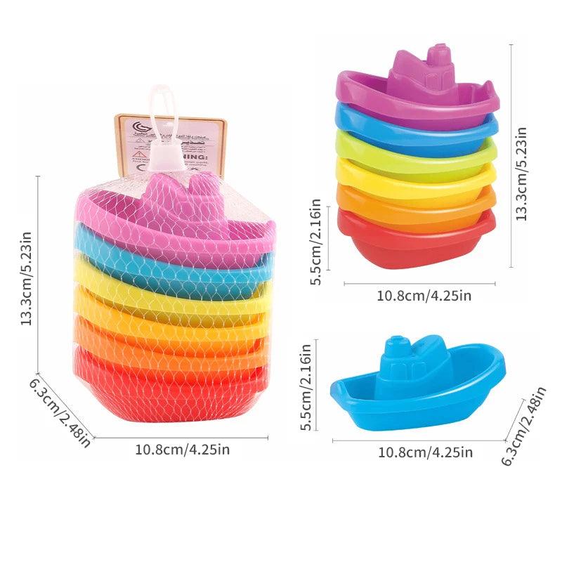 6PCS-boat Ocean Fun Stack Cups Tower myHelestia 