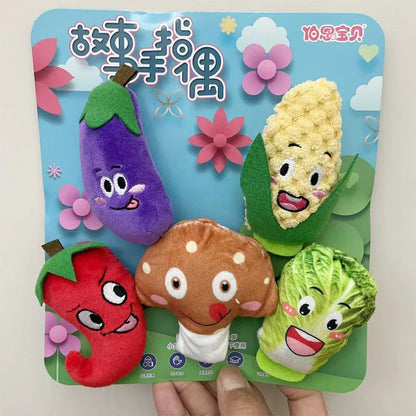 Vegetable-5pcs-Animal-CHINA StoryTime Animal Friends Finger Puppets myHelestia 