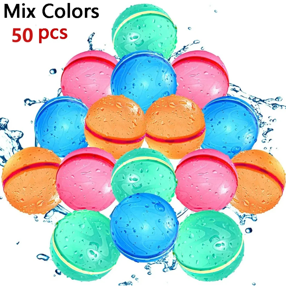 50PCS HydroSplash Reusable Water Balloons myHelestia 