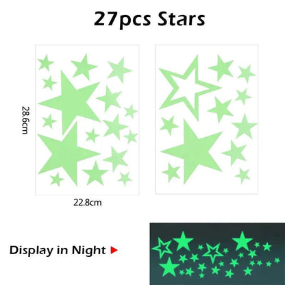 Different stars and sizes Starlit Dreams 3D Glow-in-the-Dark Wall Stickers - myHelestia