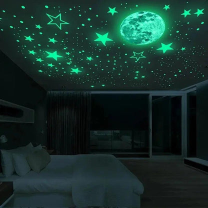 Night sky at home with the Starlit Dreams 3D Glow-in-the-Dark Wall Stickers - myHelestia