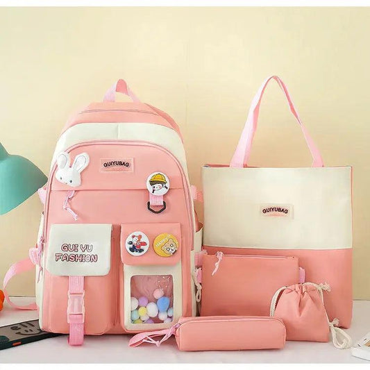 5 pieces of the Pink UrbanChic Backpack Collection for girls in school - myHelestia